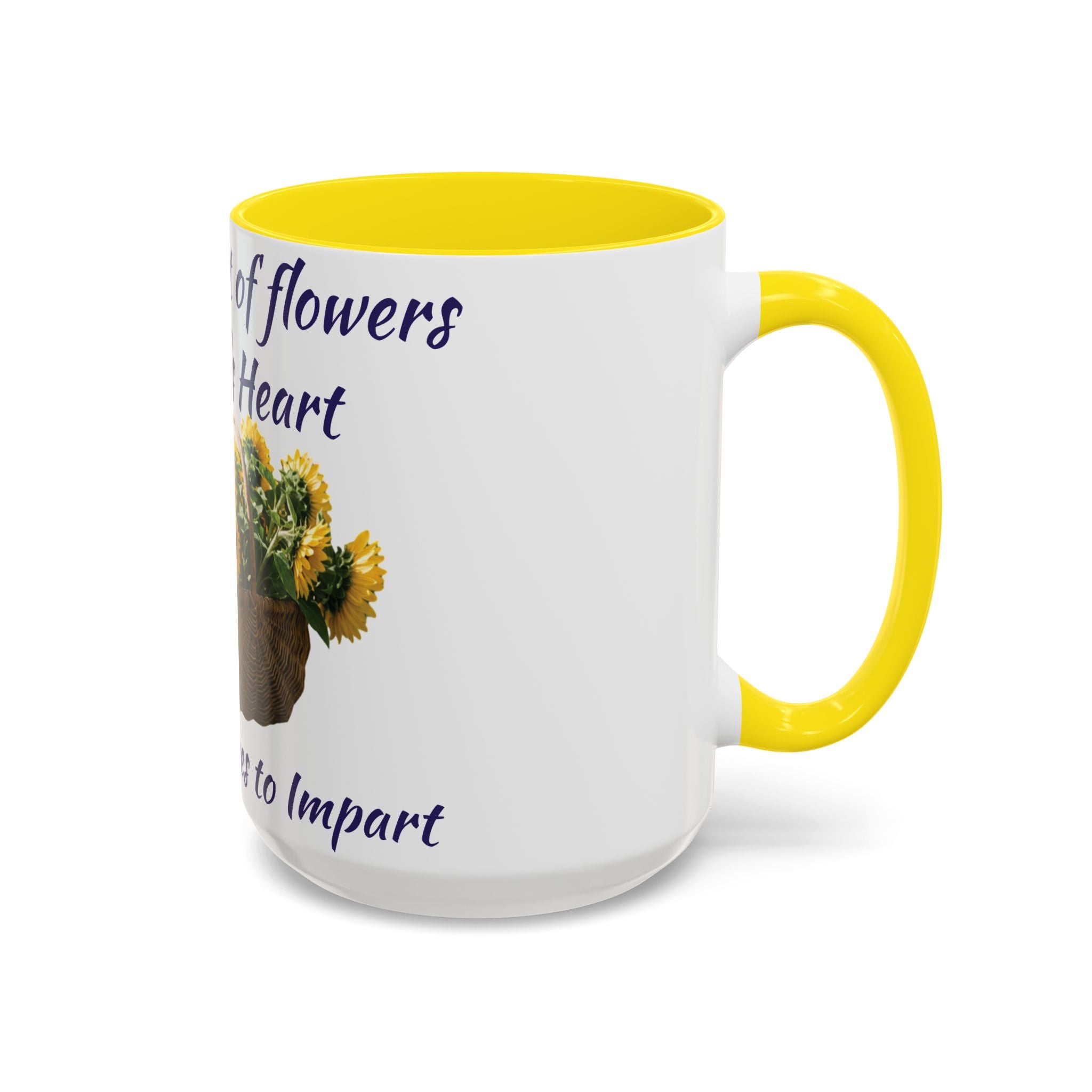 Basket of Sunflowers Mother's Heart Accent Mug — Floral Mother's Day Coffee Mug