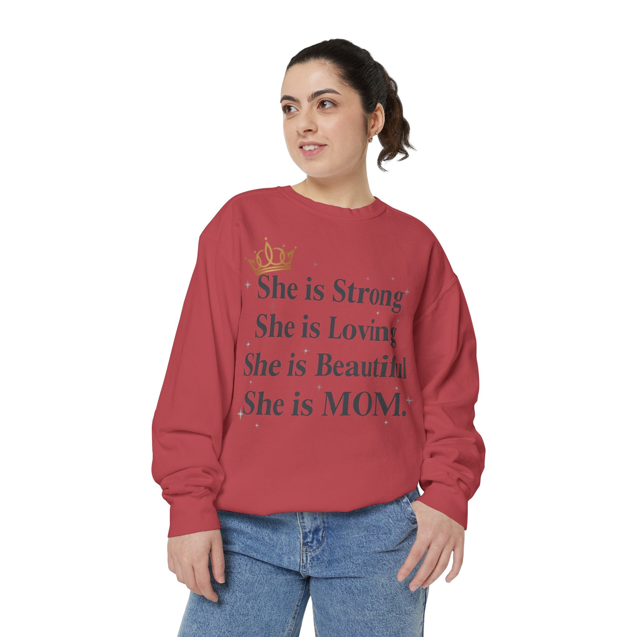 Custom Mom Garment-Dyed Sweatshirt — Personalized Comfort Mom Sweatshirt