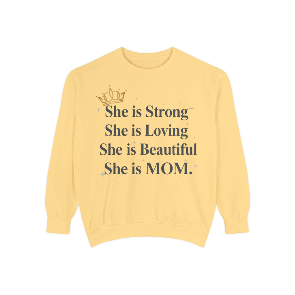 Custom Mom Garment-Dyed Sweatshirt — Personalized Comfort Mom Sweatshirt