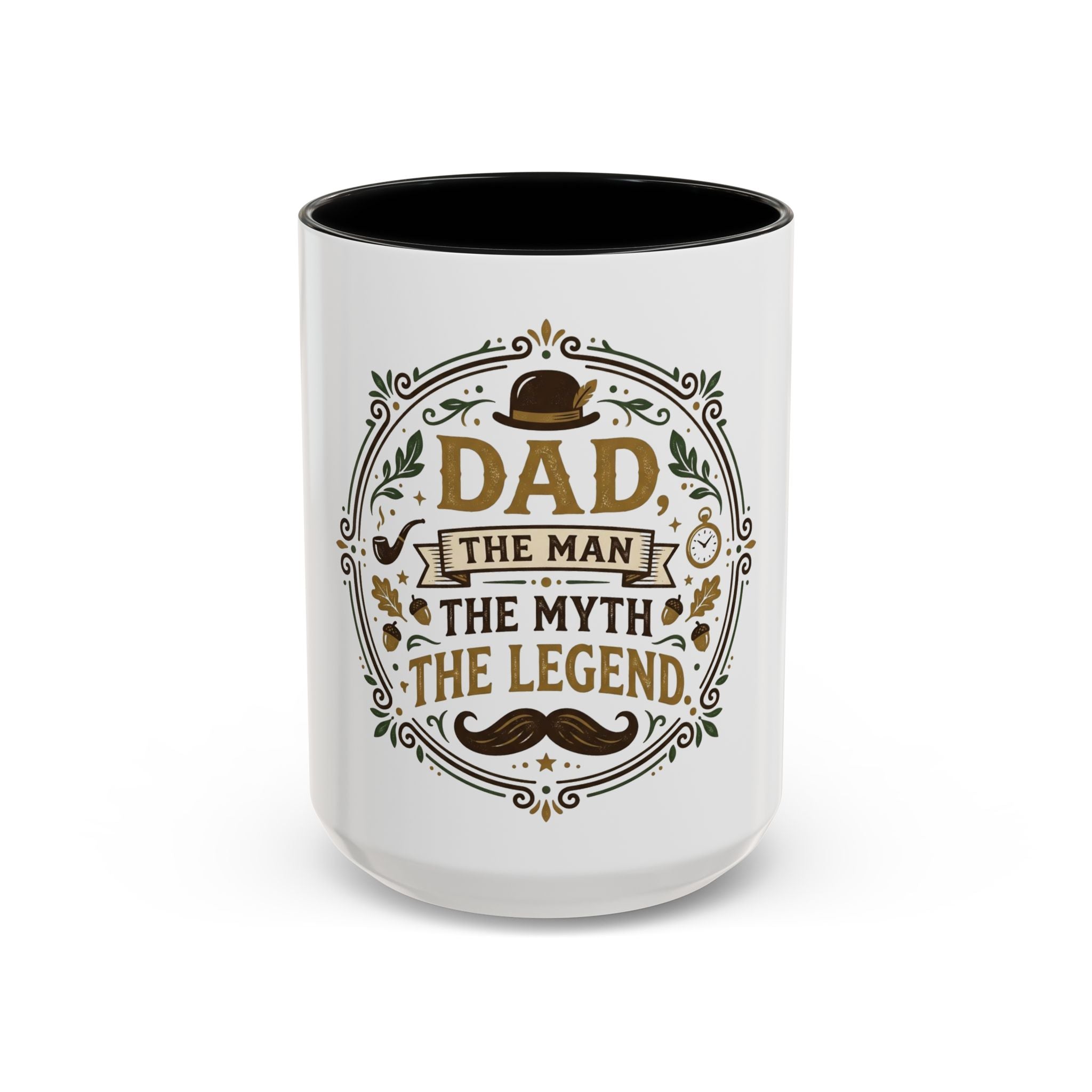 Dad The Man The Myth The Legend Accent Coffee Mug — Father's Day Gift (11oz & 15oz)