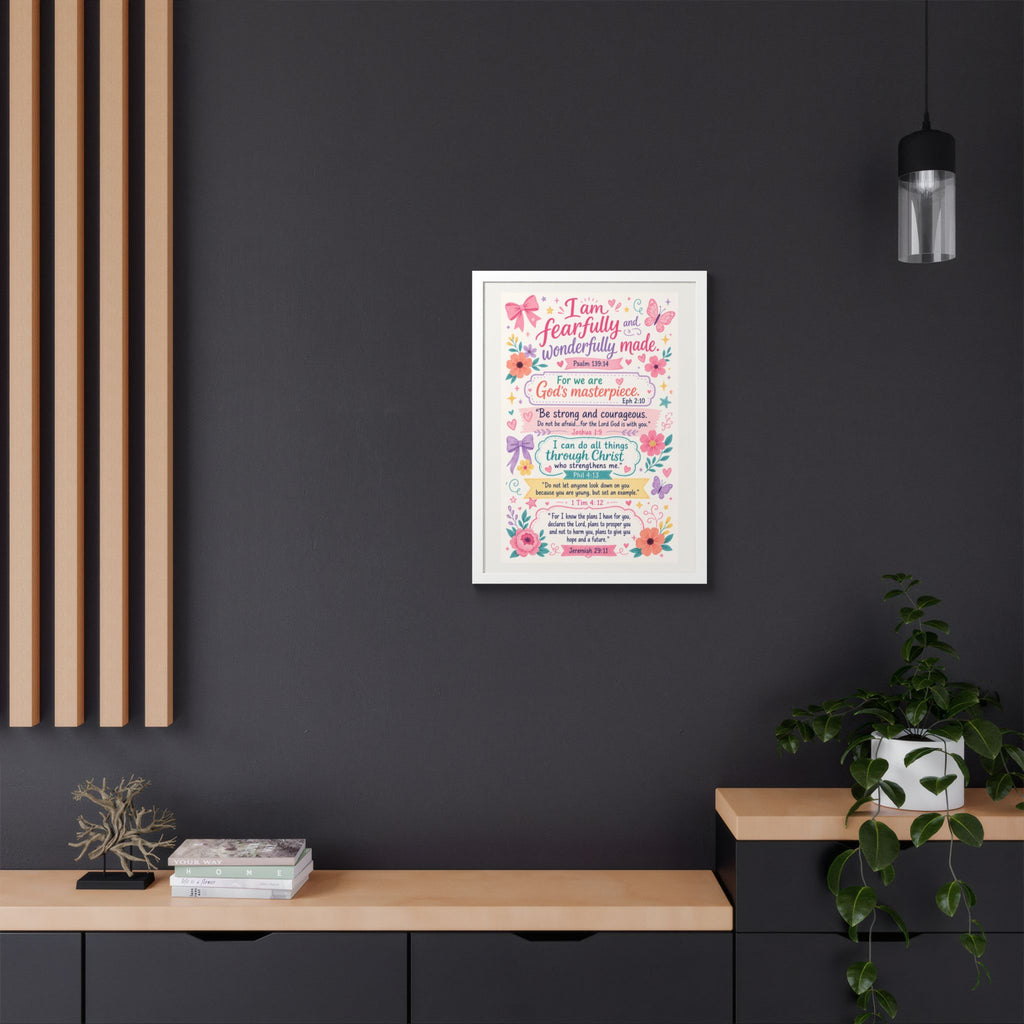 Christian Inspirational Framed Poster — Scripture Wall Art