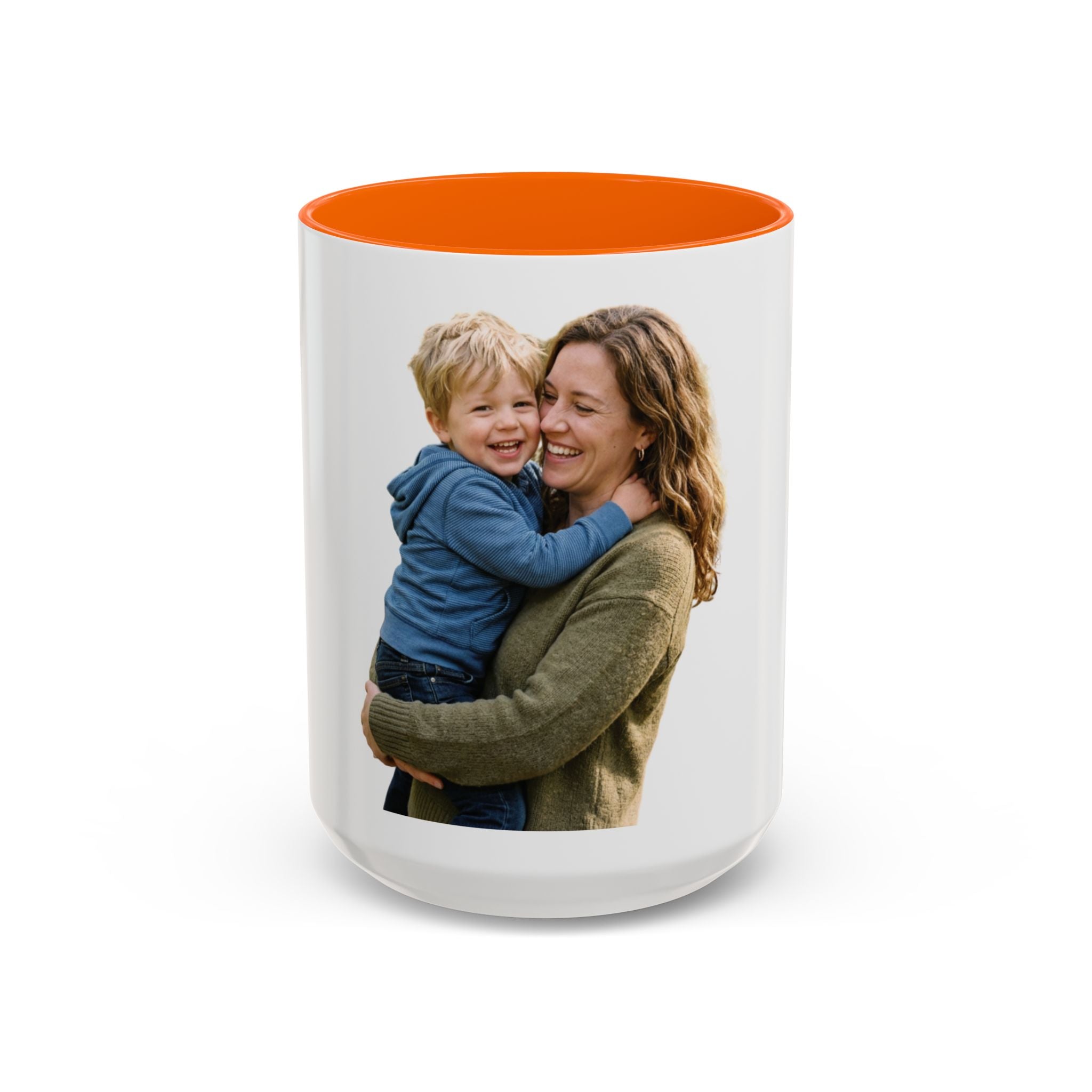 Personalized Photo Accent Coffee Mug — Custom Photo Coffee Mug (11/15 oz)