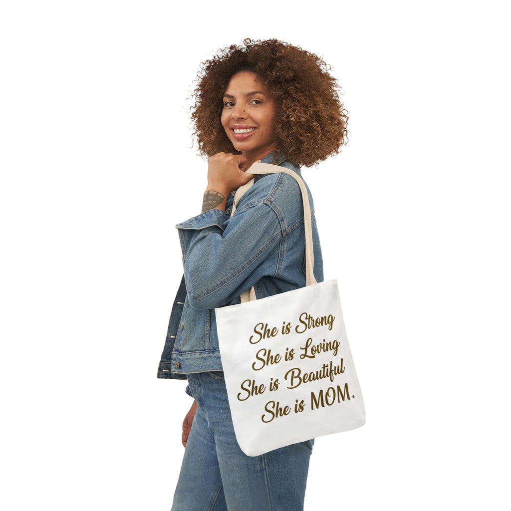Canvas Tote Bag, 5-Color Straps, Inspirational Mom Quote Tote Bag, Mother's Day Tote Bag, Mother's Day Gift Tote Bay, Personalized Tote Bag, Personalized Gift