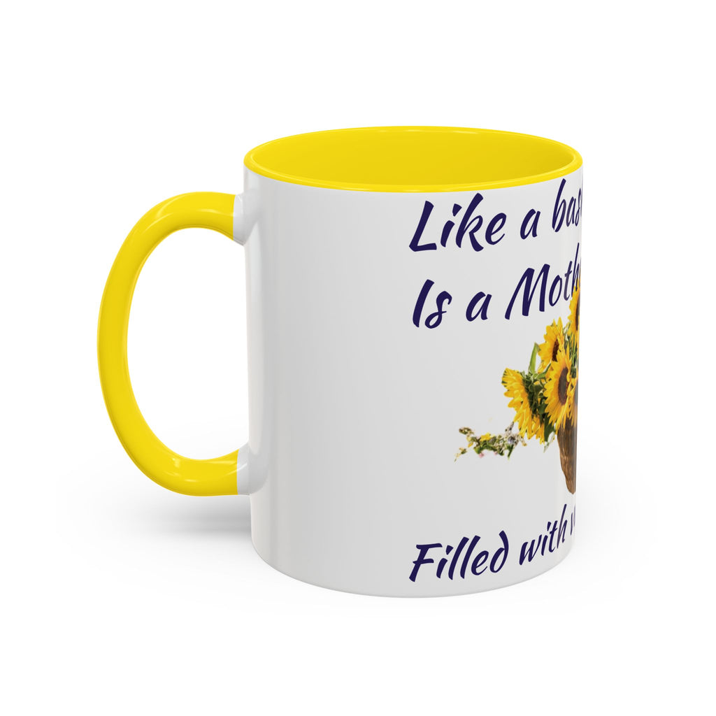 Basket of Sunflowers Mother's Heart Accent Mug — Floral Mother's Day Coffee Mug