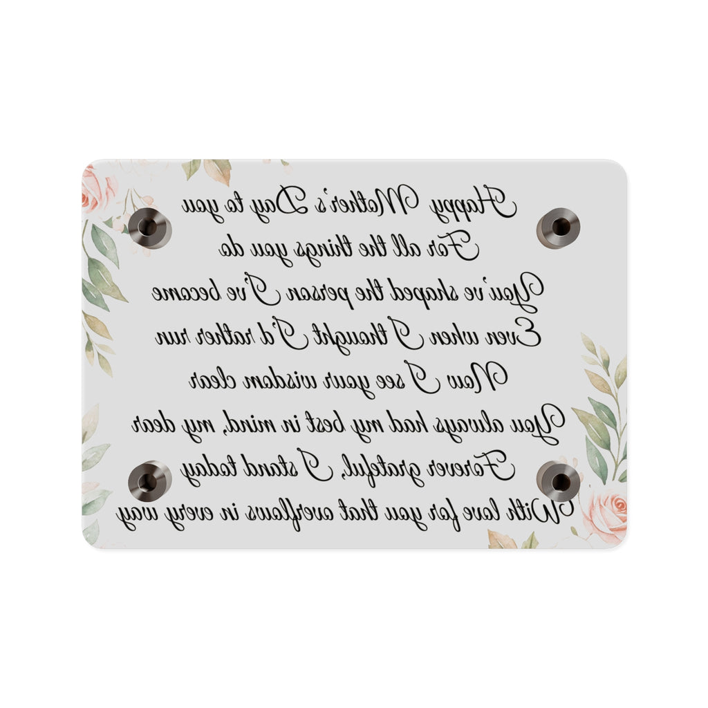 Mother Poem Acrylic Wall Art Panel — Mother's Day Tribute
