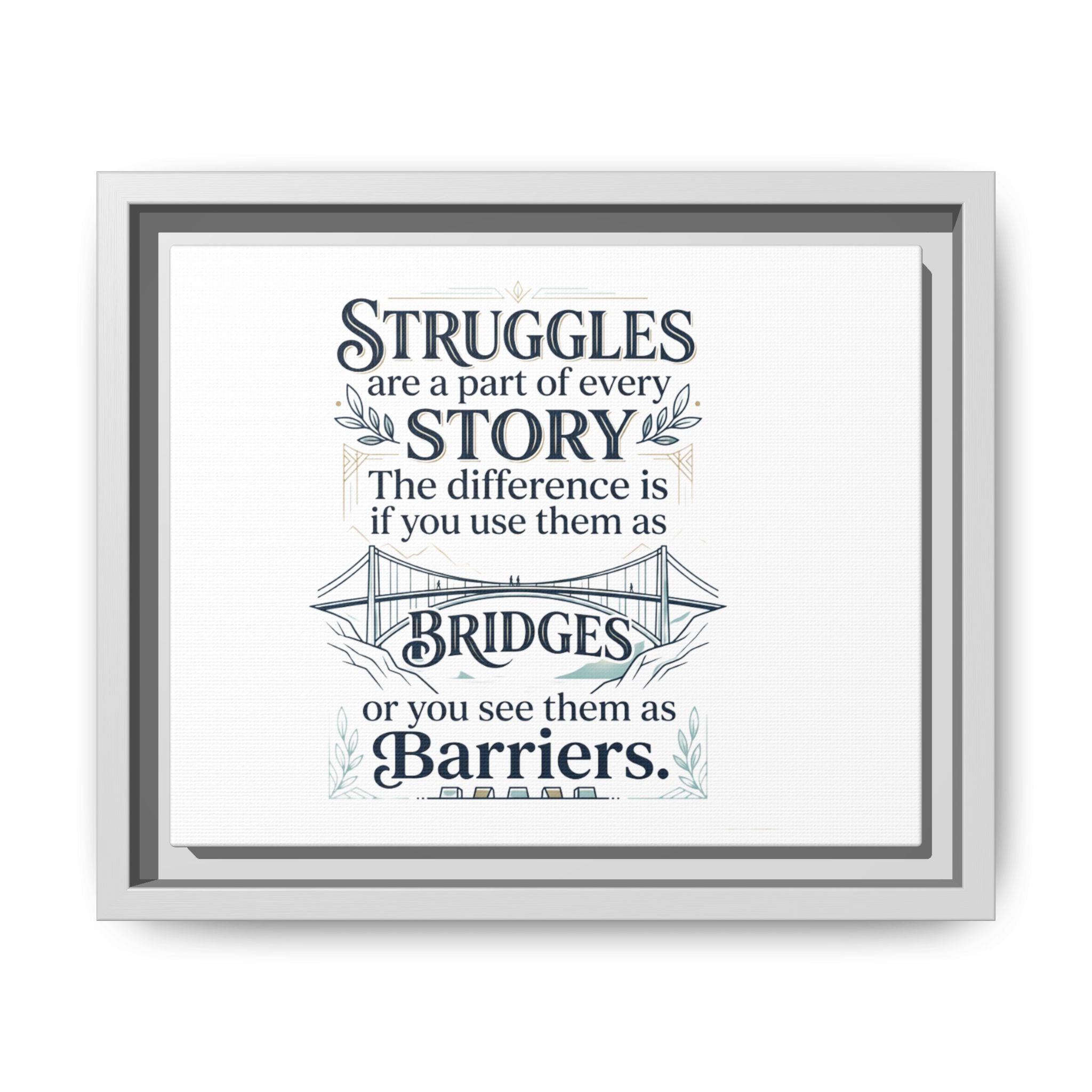 Motivational Wall Art Print — “Struggles Are a Part of Every Story” (Matte Framed Canvas), Wall Art Print, Inspirational Wall Art