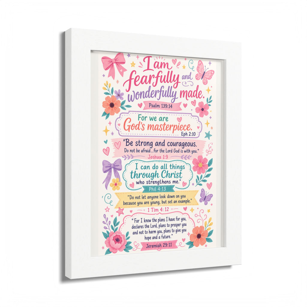 Christian Inspirational Framed Poster — Scripture Wall Art