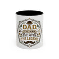 Dad The Man The Myth The Legend Accent Coffee Mug — Father's Day Gift (11oz & 15oz)