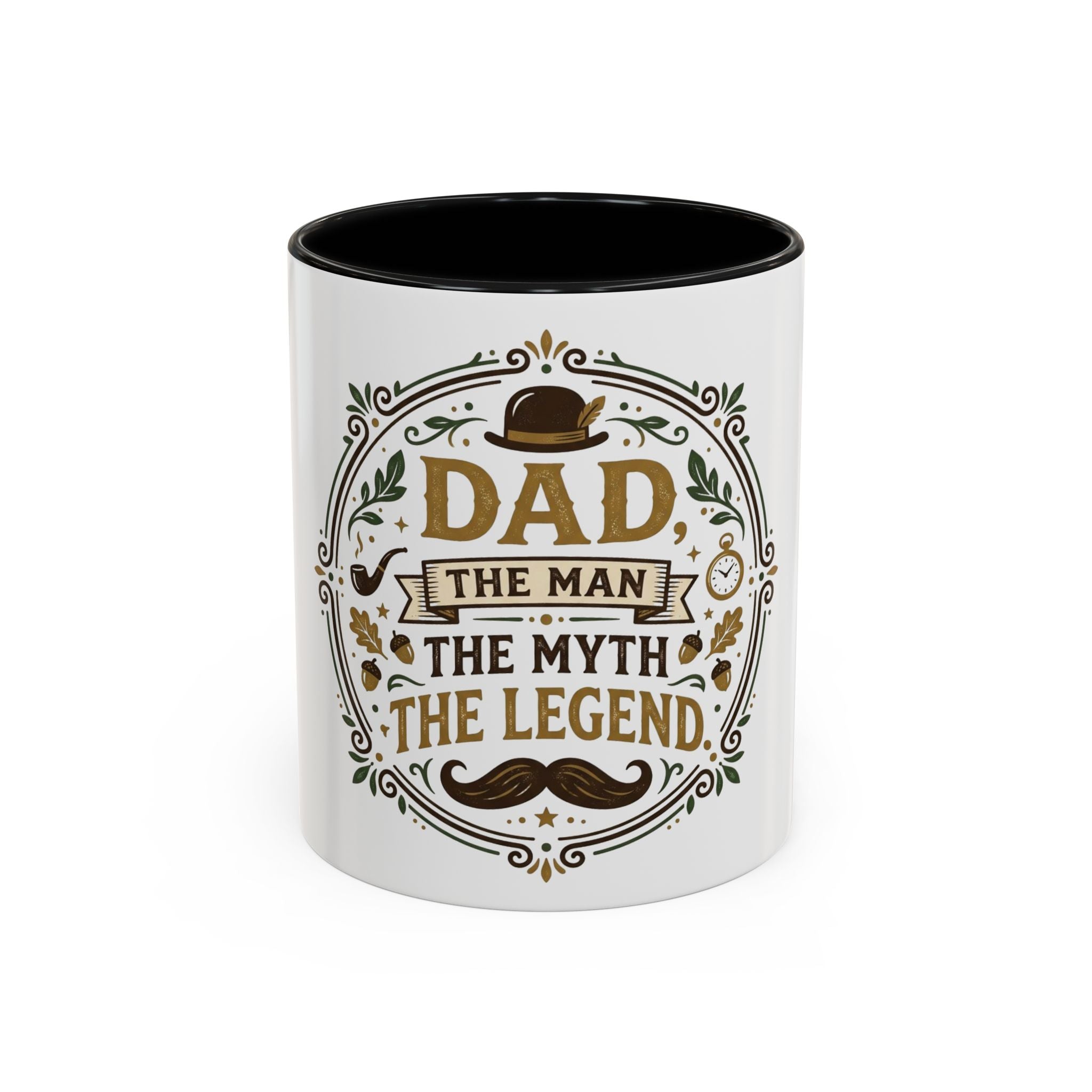 Dad The Man The Myth The Legend Accent Coffee Mug — Father's Day Gift (11oz & 15oz)