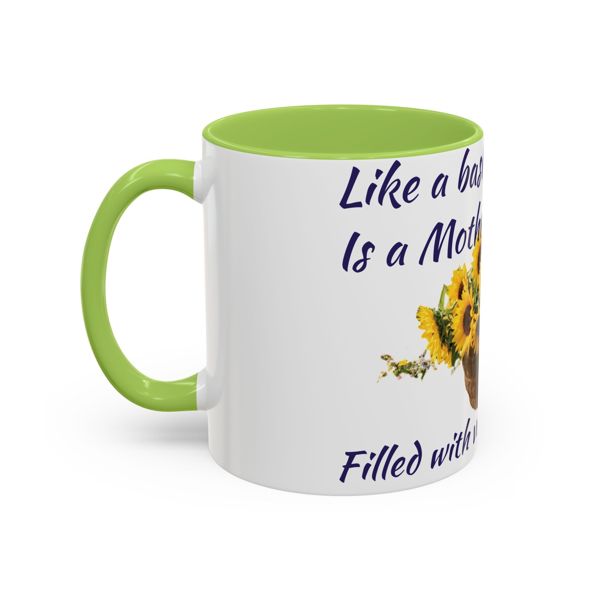 Basket of Sunflowers Mother's Heart Accent Mug — Floral Mother's Day Coffee Mug