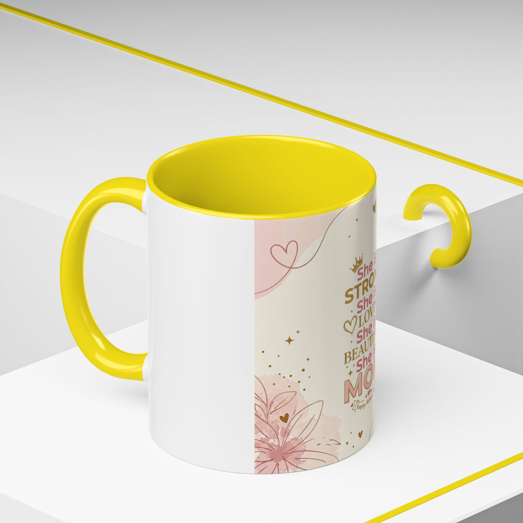 She is MOM Accent Coffee Mug — Mother's Day Gift (11/15 oz)