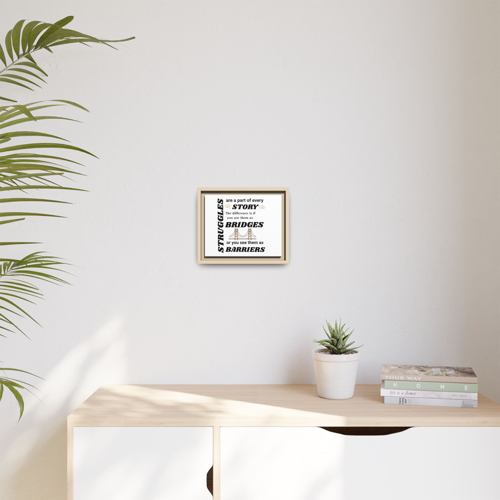 Motivational Framed Canvas — “Struggles Are a Part of Every Story” Wall Art