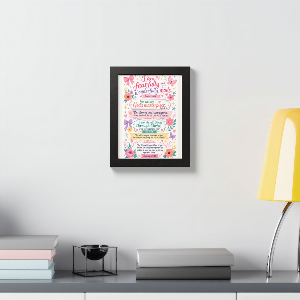 Christian Inspirational Framed Poster — Scripture Wall Art