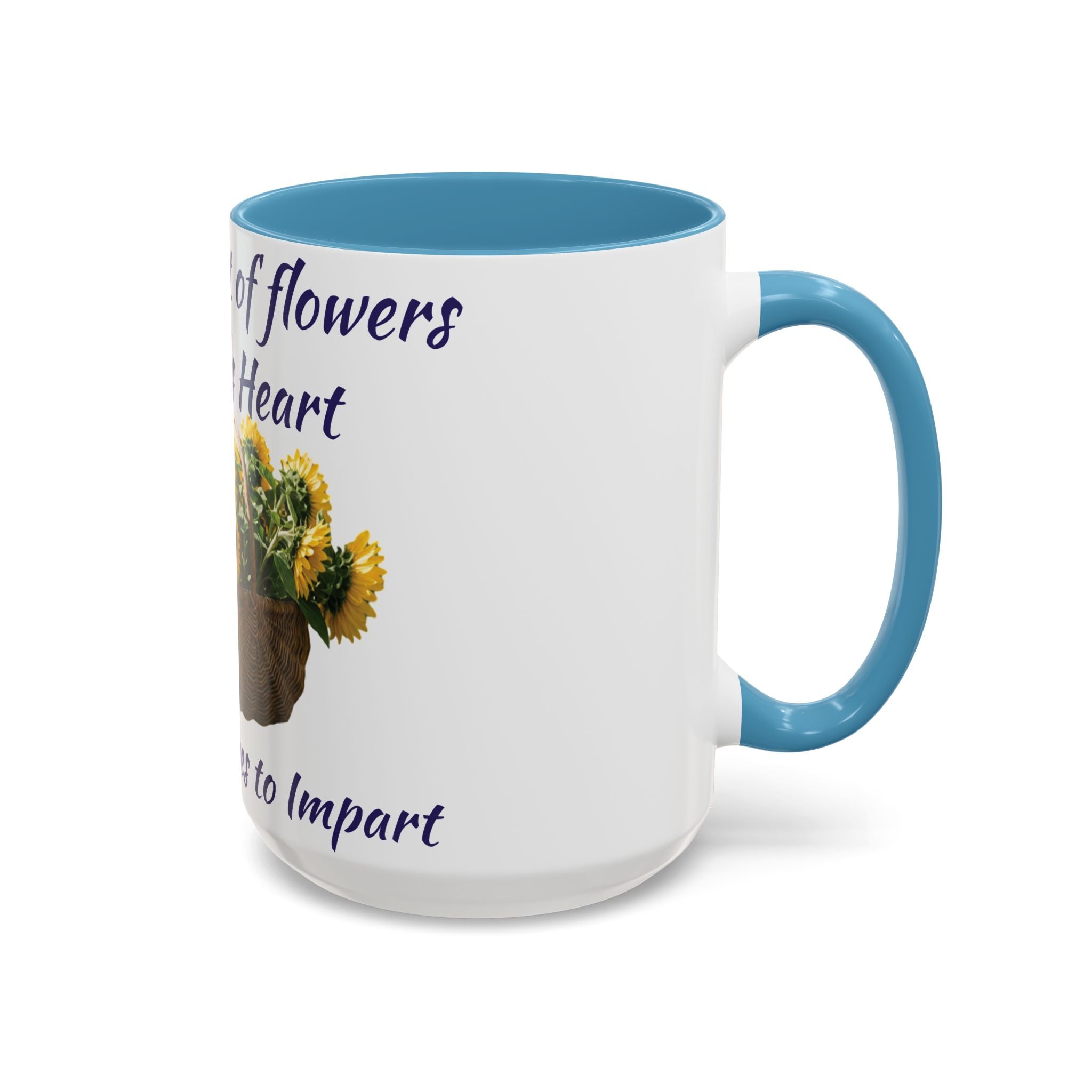 Basket of Sunflowers Mother's Heart Accent Mug — Floral Mother's Day Coffee Mug