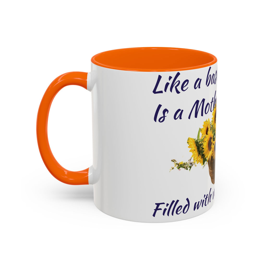 Basket of Sunflowers Mother's Heart Accent Mug — Floral Mother's Day Coffee Mug