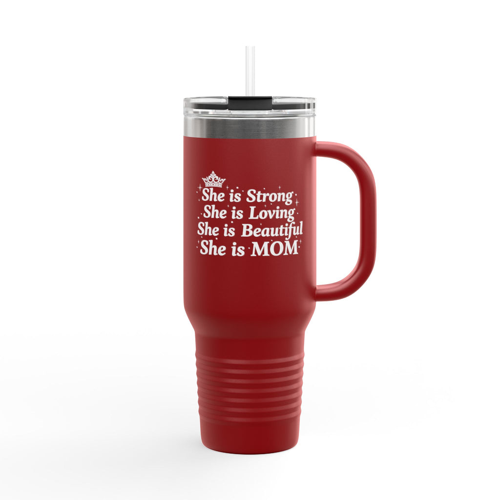 "She is Mom" Insulated Travel Mug (40oz)- Mother's Day Insulated Travel Mug, Mother's Day Gift, Tumbler, Everyday Gift