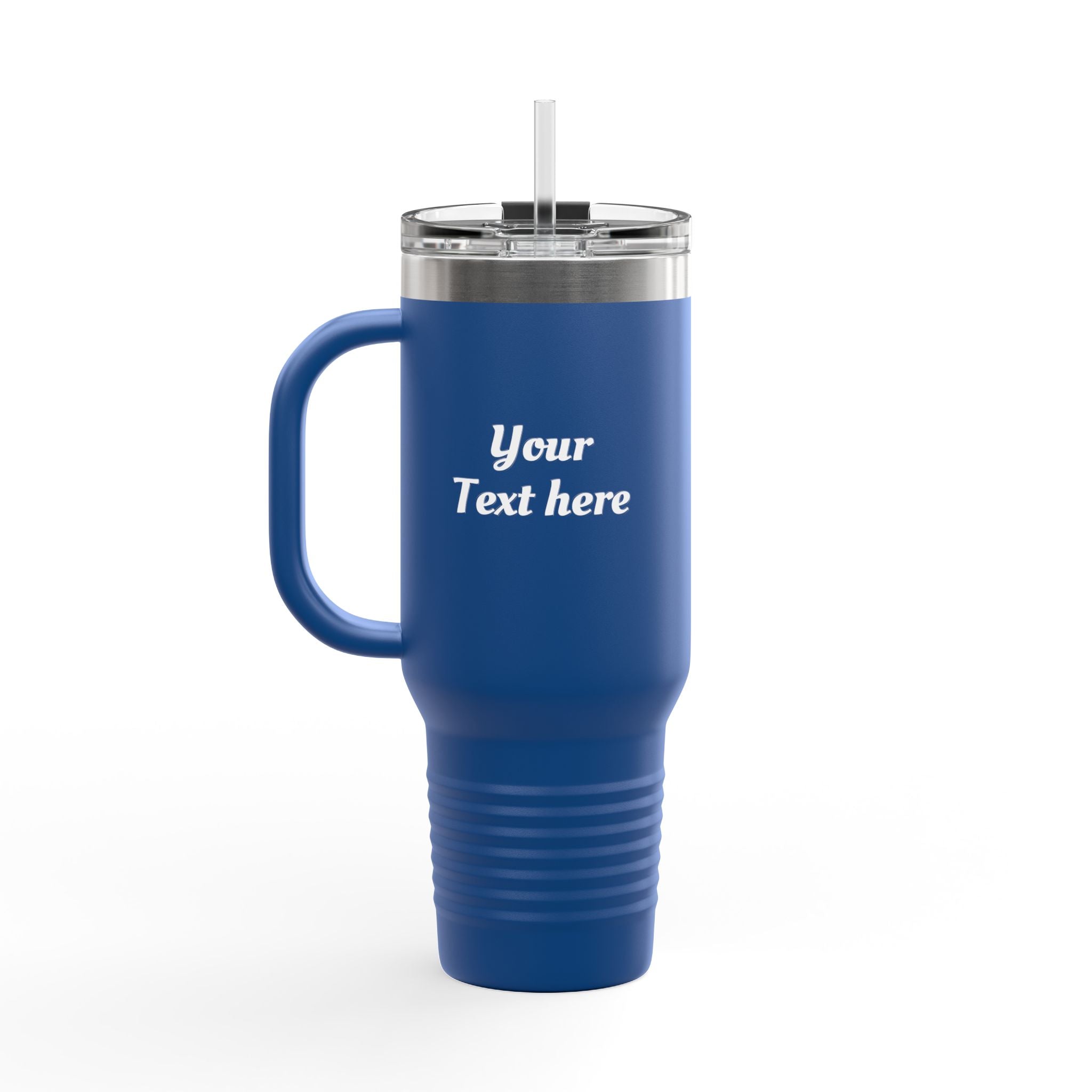 Customizable 40oz Insulated Travel Mug with Handle — Personalize Tumbler