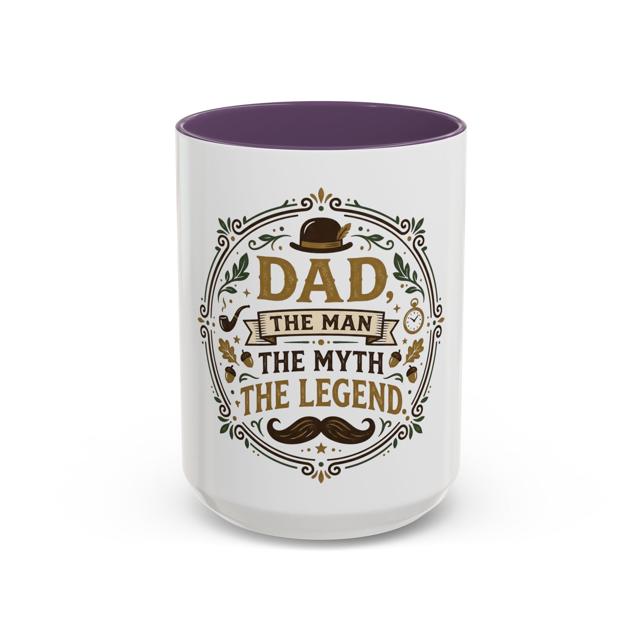 Dad The Man The Myth The Legend Accent Coffee Mug — Father's Day Gift (11oz & 15oz)