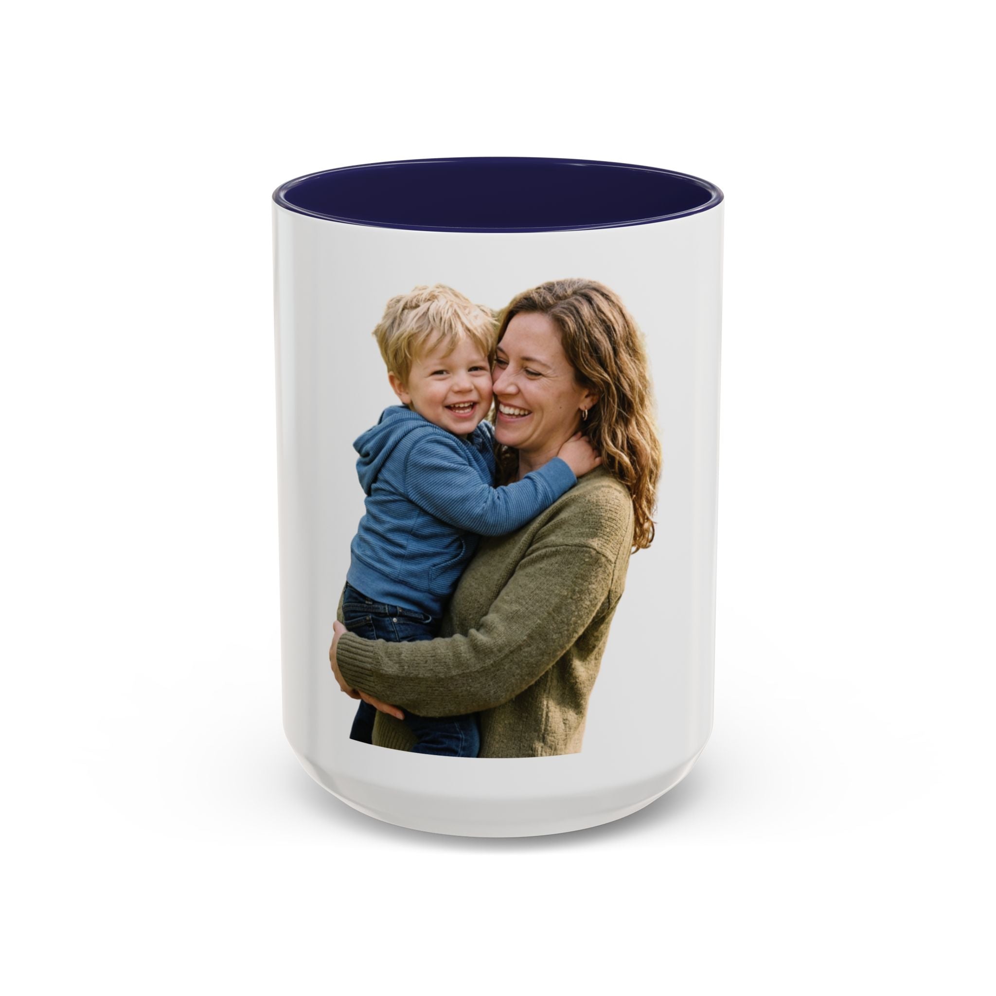 Personalized Photo Accent Coffee Mug — Custom Photo Coffee Mug (11/15 oz)