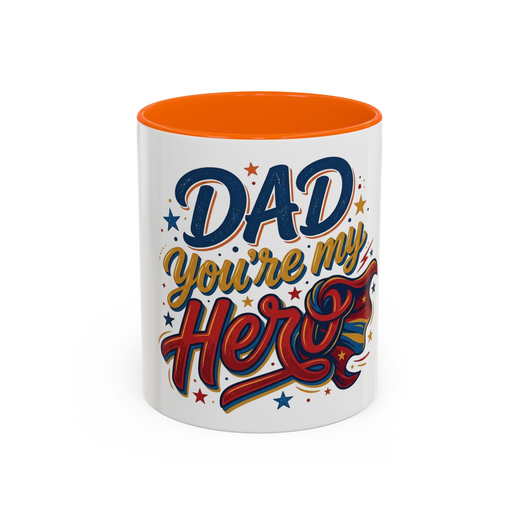 Dad You're My Hero Accent Coffee Mug — Father's Day & Birthday Gift (11/15oz)