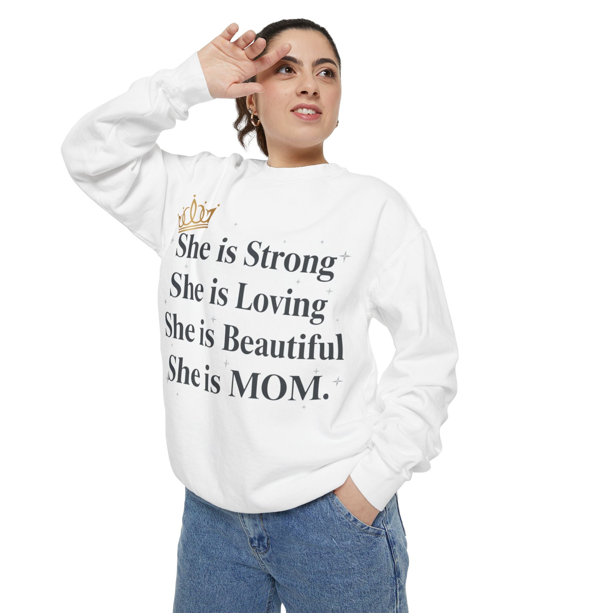 Custom Mom Garment-Dyed Sweatshirt — Personalized Comfort Mom Sweatshirt