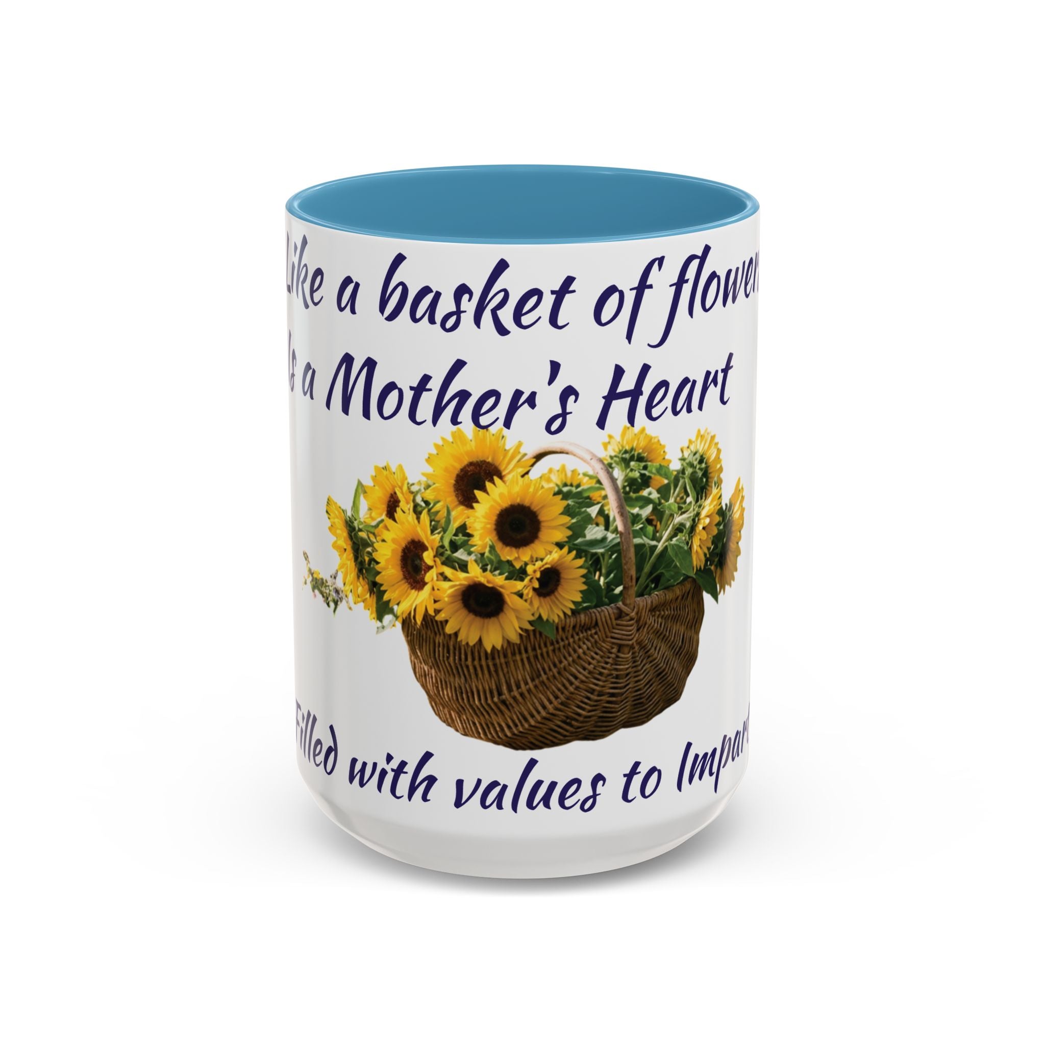 Basket of Sunflowers Mother's Heart Accent Mug — Floral Mother's Day Coffee Mug