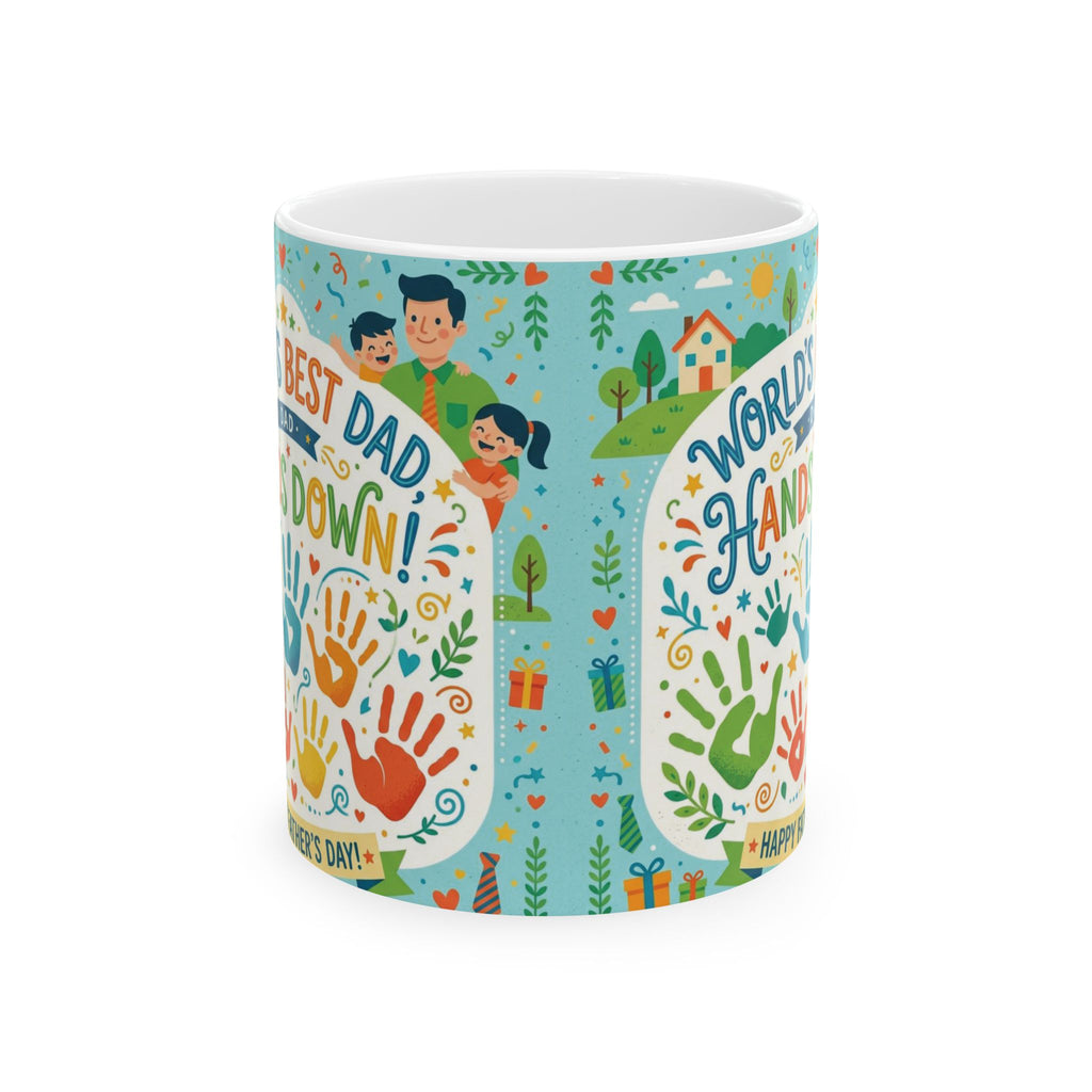 World's Best Dad 'Hands Down' Ceramic Mug — 11oz & 15oz