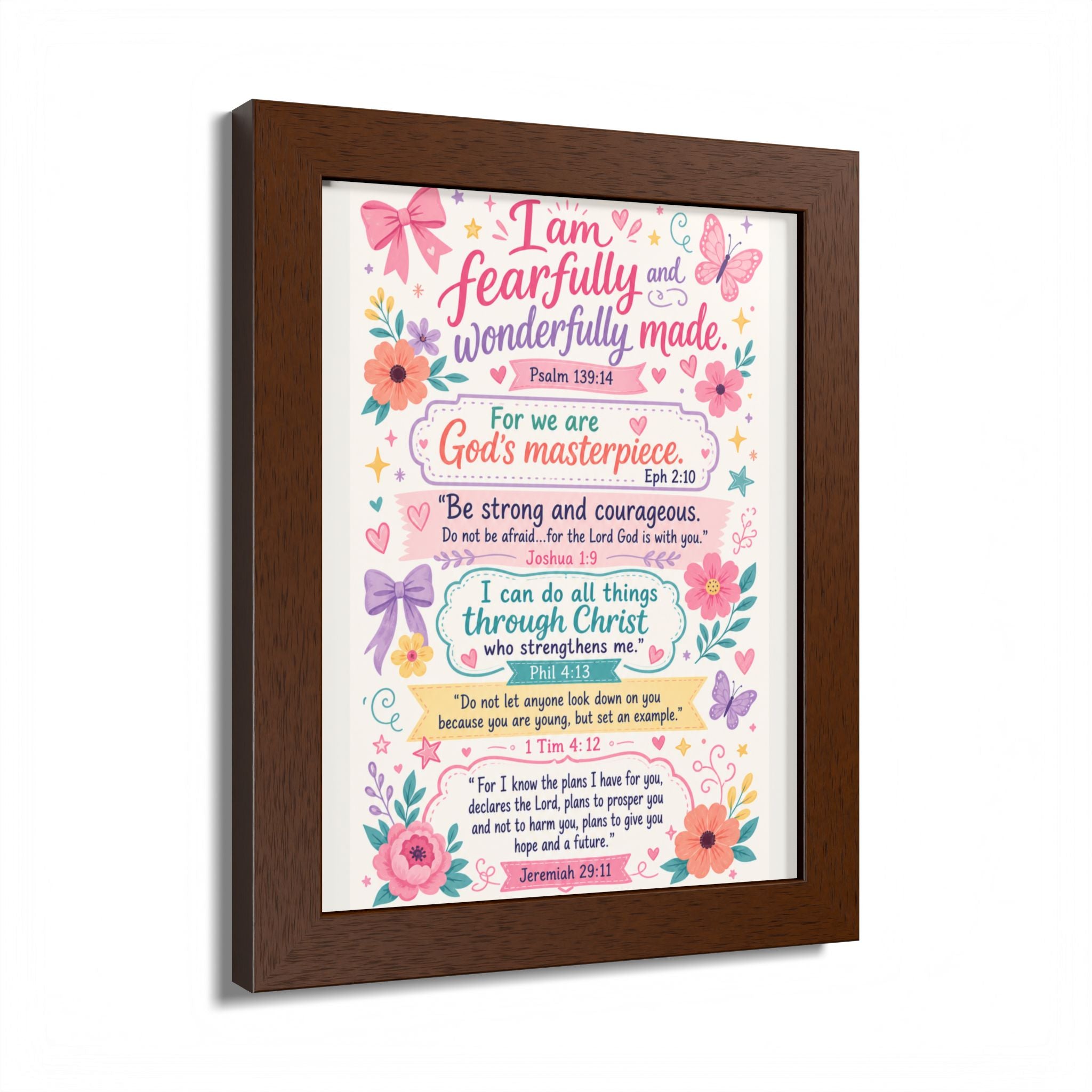 Christian Inspirational Framed Poster — Scripture Wall Art