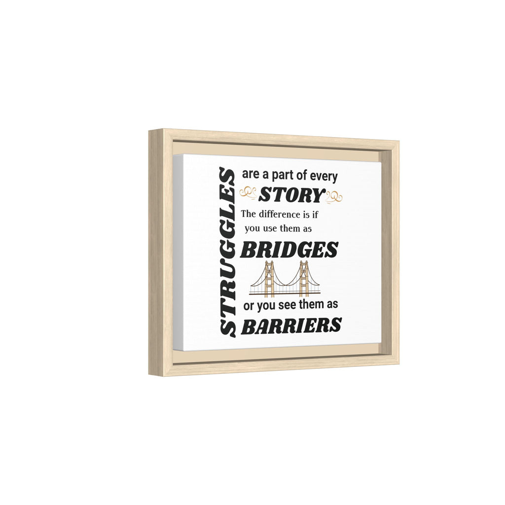 Motivational Framed Canvas — “Struggles Are a Part of Every Story” Wall Art
