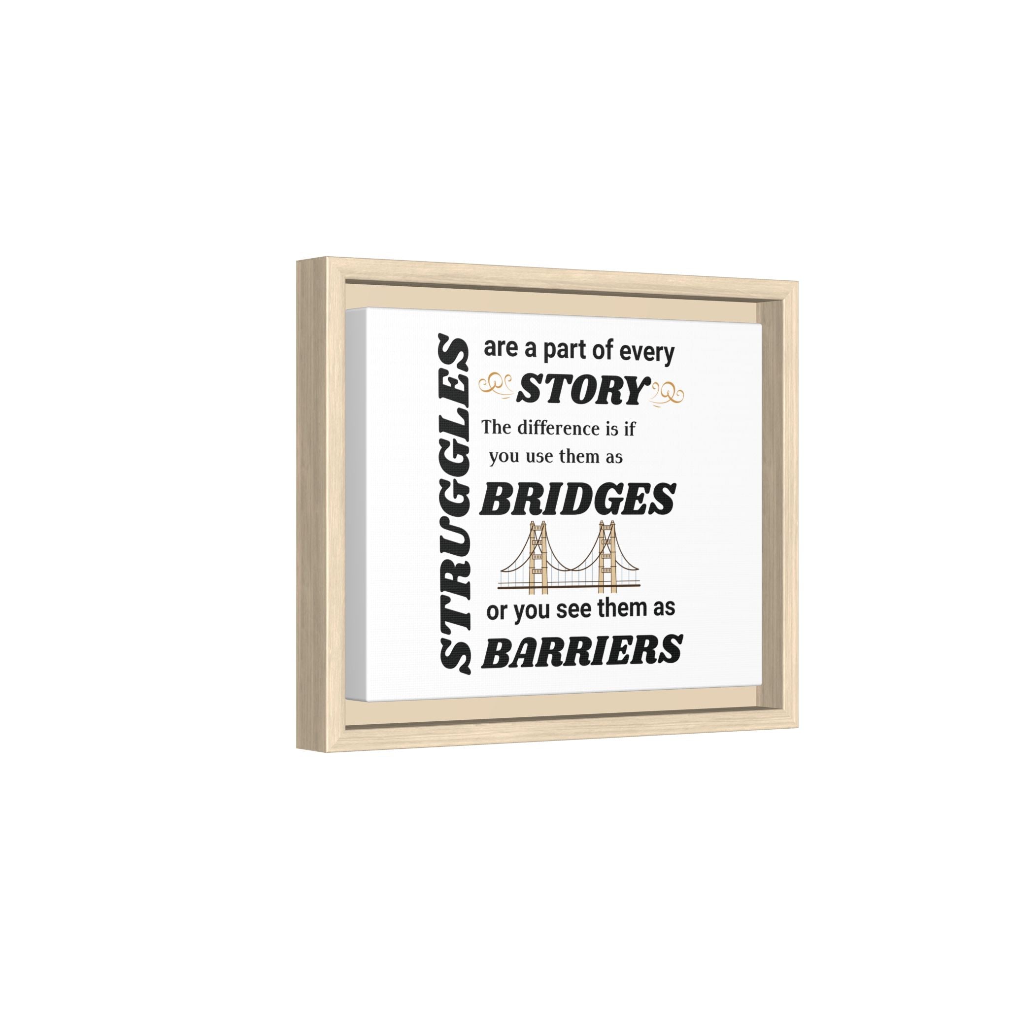 Motivational Framed Canvas — “Struggles Are a Part of Every Story” Wall Art