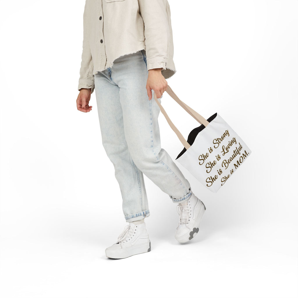 Canvas Tote Bag, 5-Color Straps, Inspirational Mom Quote Tote Bag, Mother's Day Tote Bag, Mother's Day Gift Tote Bay, Personalized Tote Bag, Personalized Gift