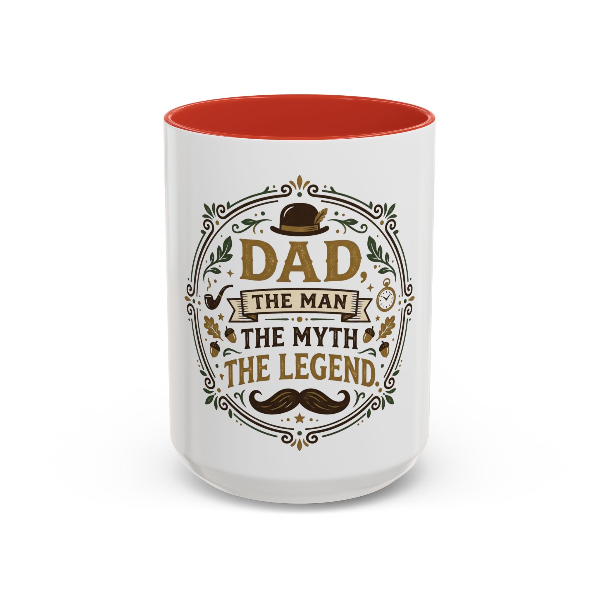 Dad The Man The Myth The Legend Accent Coffee Mug — Father's Day Gift (11oz & 15oz)