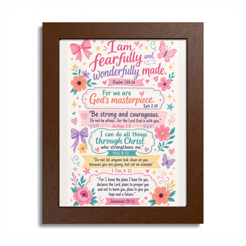 Christian Inspirational Framed Poster — Scripture Wall Art