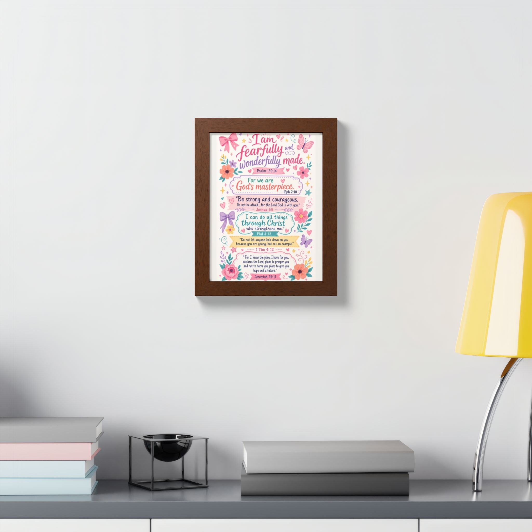 Christian Inspirational Framed Poster — Scripture Wall Art