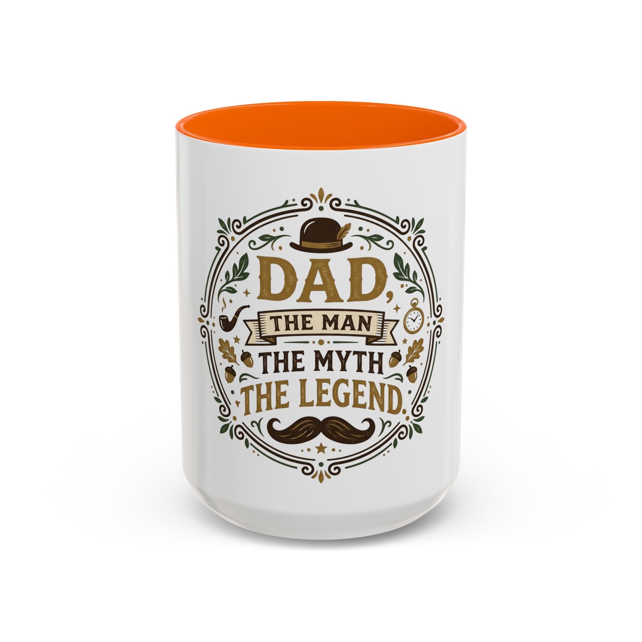 Dad The Man The Myth The Legend Accent Coffee Mug — Father's Day Gift (11oz & 15oz)