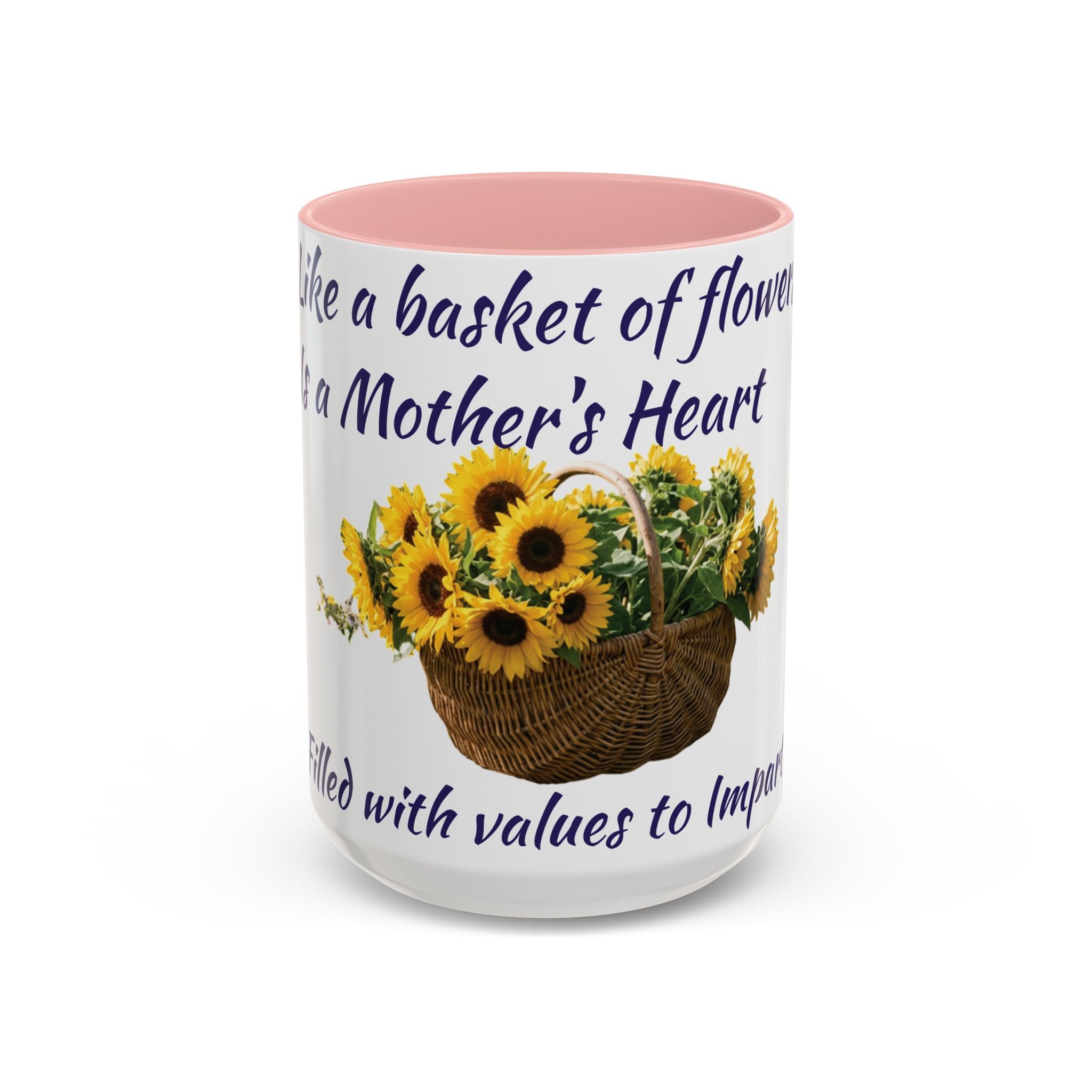 Basket of Sunflowers Mother's Heart Accent Mug — Floral Mother's Day Coffee Mug