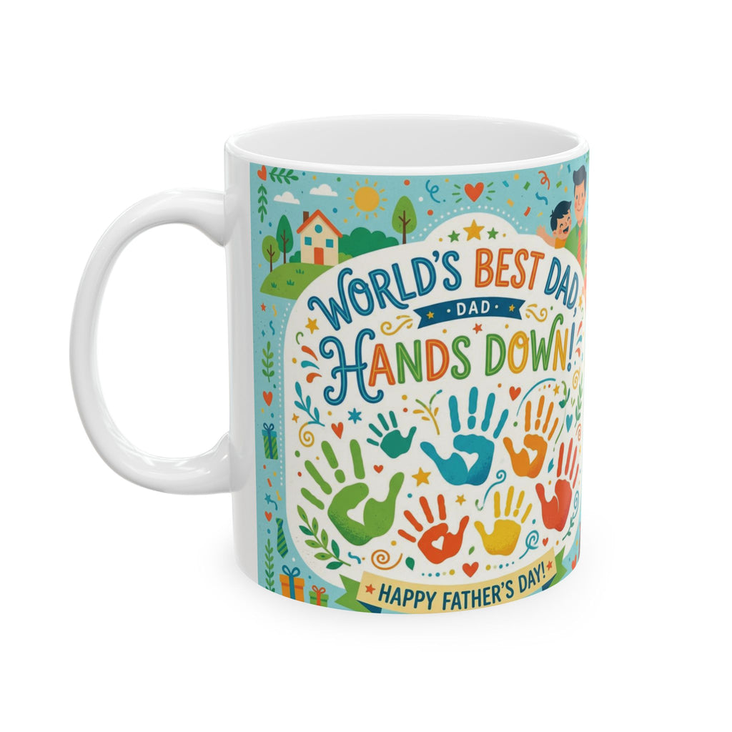 World's Best Dad 'Hands Down' Ceramic Mug — 11oz & 15oz