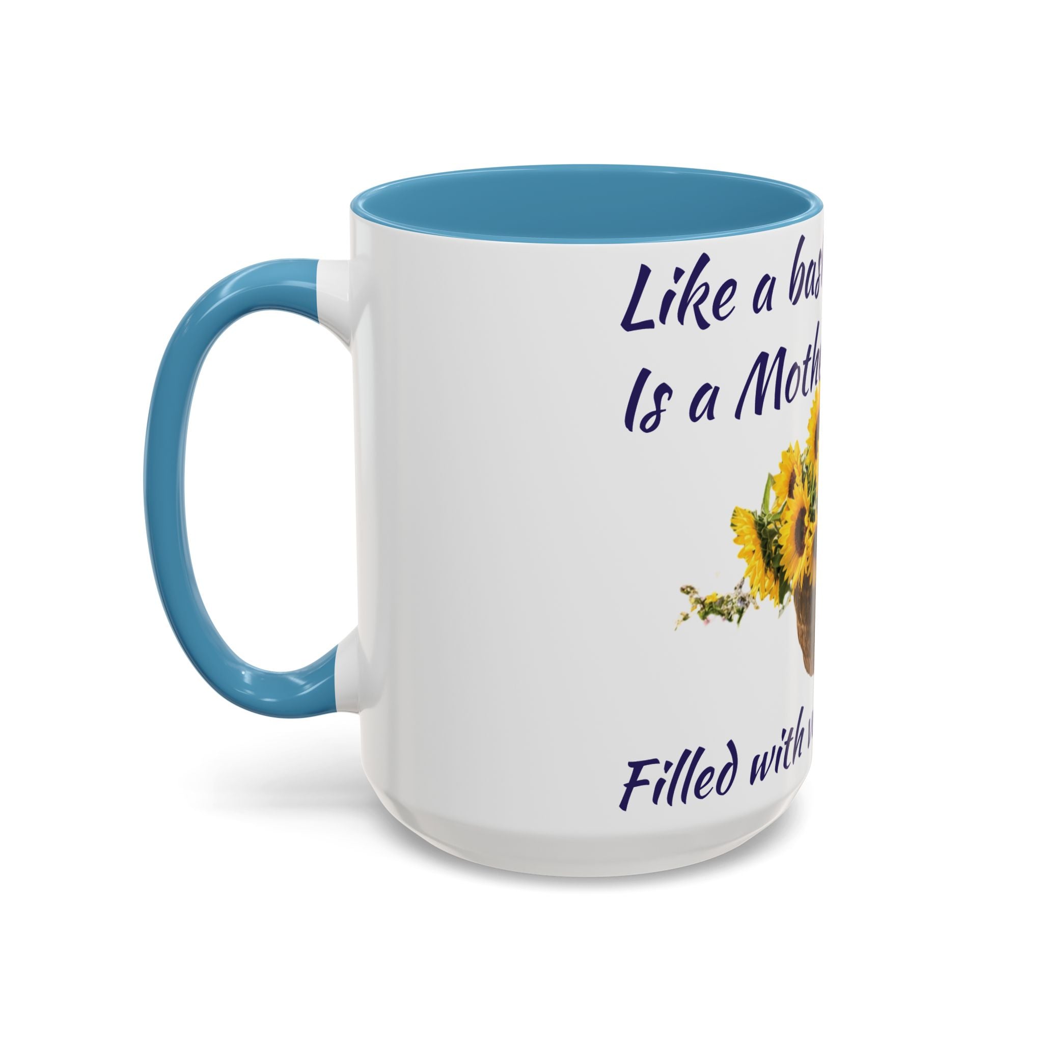 Basket of Sunflowers Mother's Heart Accent Mug — Floral Mother's Day Coffee Mug