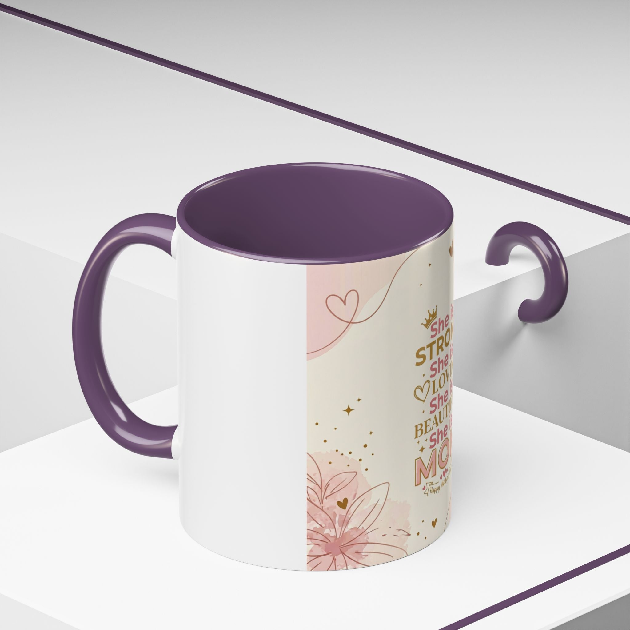 She is MOM Accent Coffee Mug — Mother's Day Gift (11/15 oz)