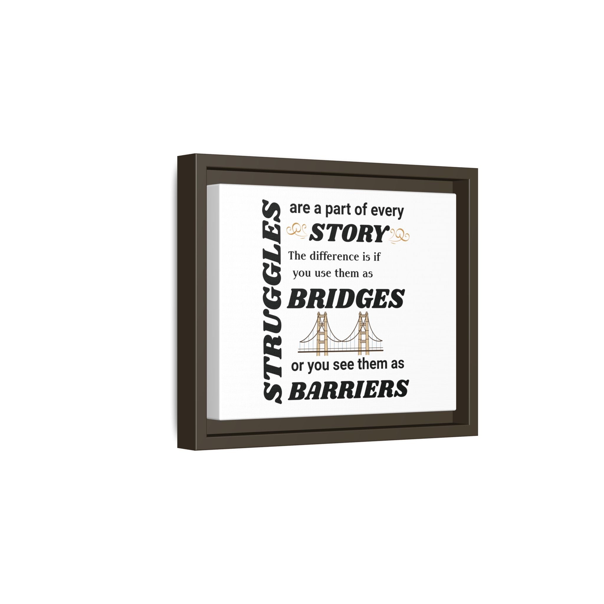 Motivational Framed Canvas — “Struggles Are a Part of Every Story” Wall Art