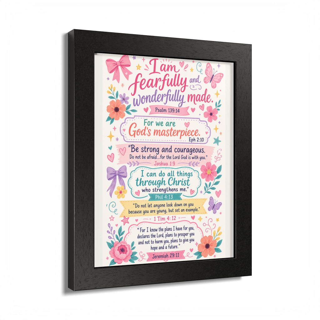 Christian Inspirational Framed Poster — Scripture Wall Art