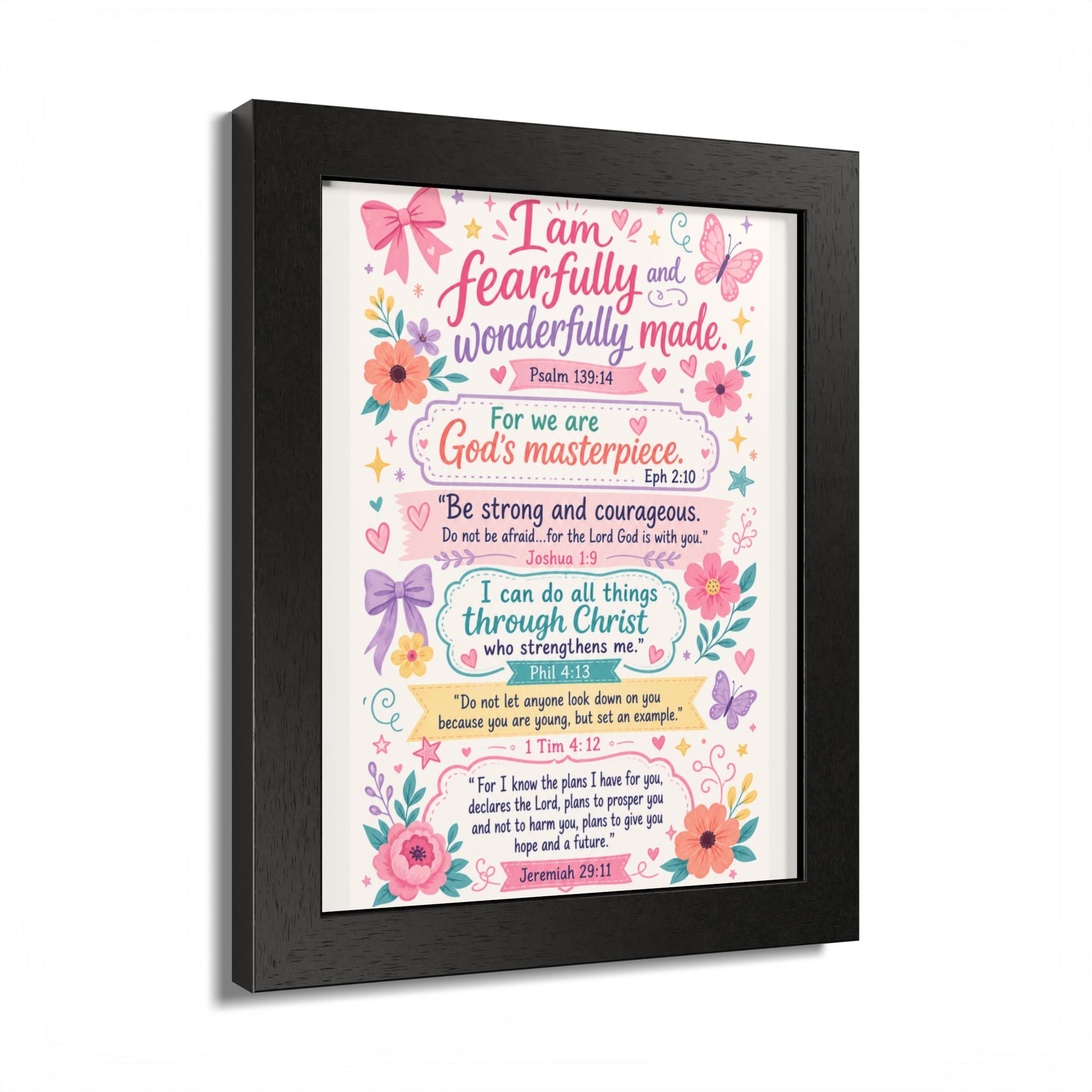 Christian Inspirational Framed Poster — Scripture Wall Art