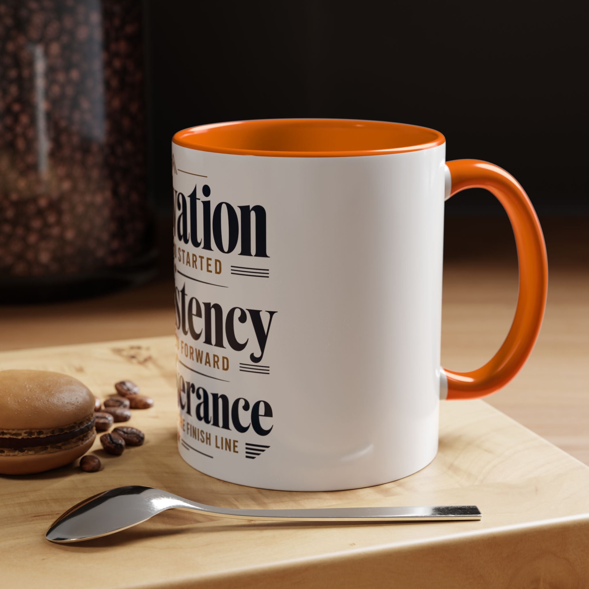 Motivation Consistency Perseverance Accent Coffee Mug — Inspirational Office Coffee Cup (11/15 oz)