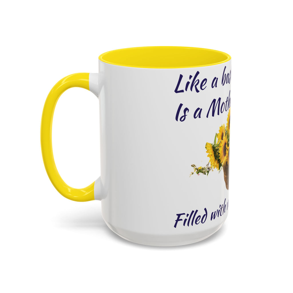 Basket of Sunflowers Mother's Heart Accent Mug — Floral Mother's Day Coffee Mug