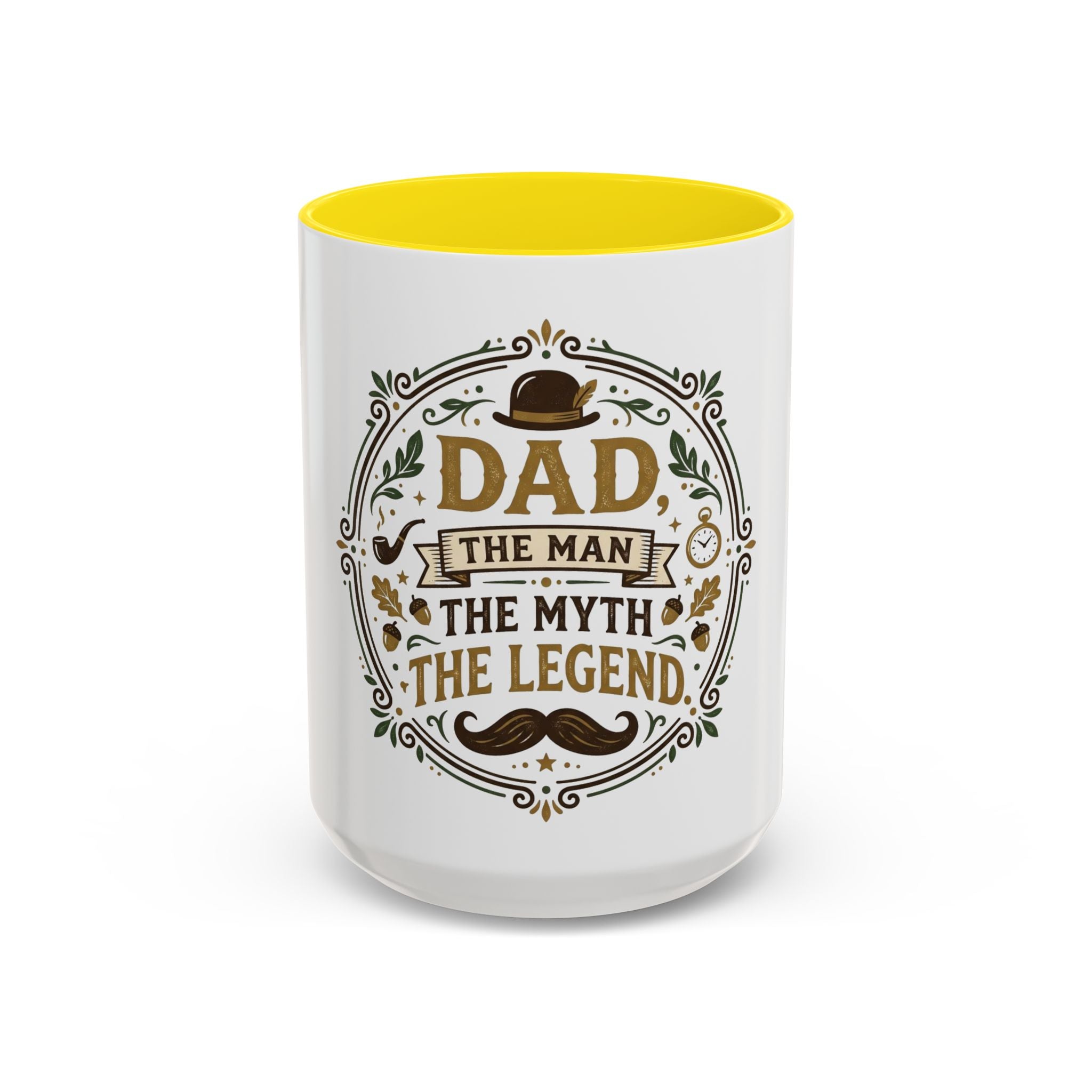 Dad The Man The Myth The Legend Accent Coffee Mug — Father's Day Gift (11oz & 15oz)