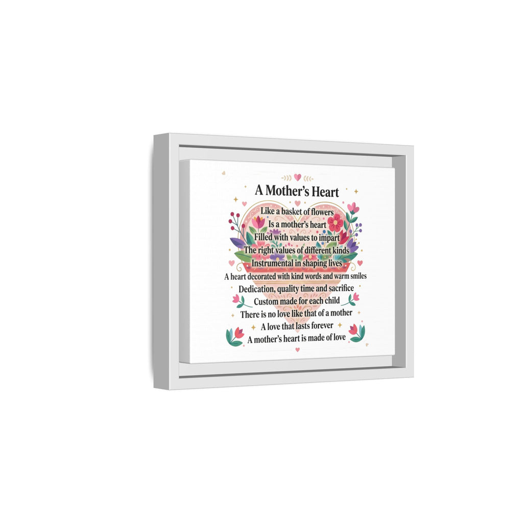Mother's Heart Poem Framed Canvas — Mother's Day Wall Art, Home Decor