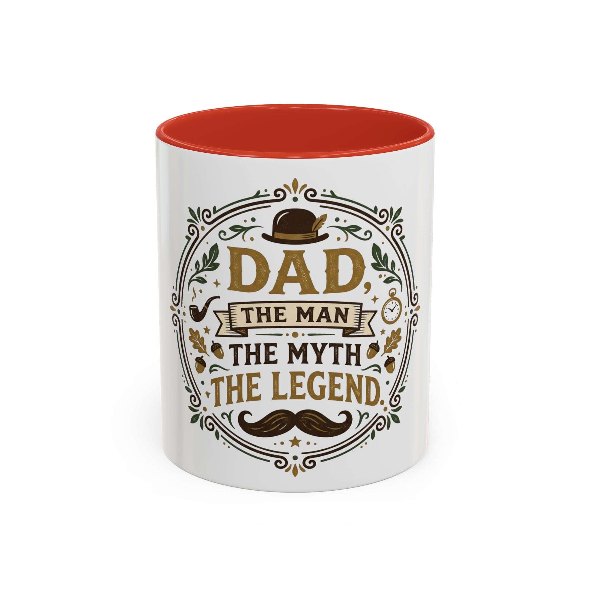 Dad The Man The Myth The Legend Accent Coffee Mug — Father's Day Gift (11oz & 15oz)