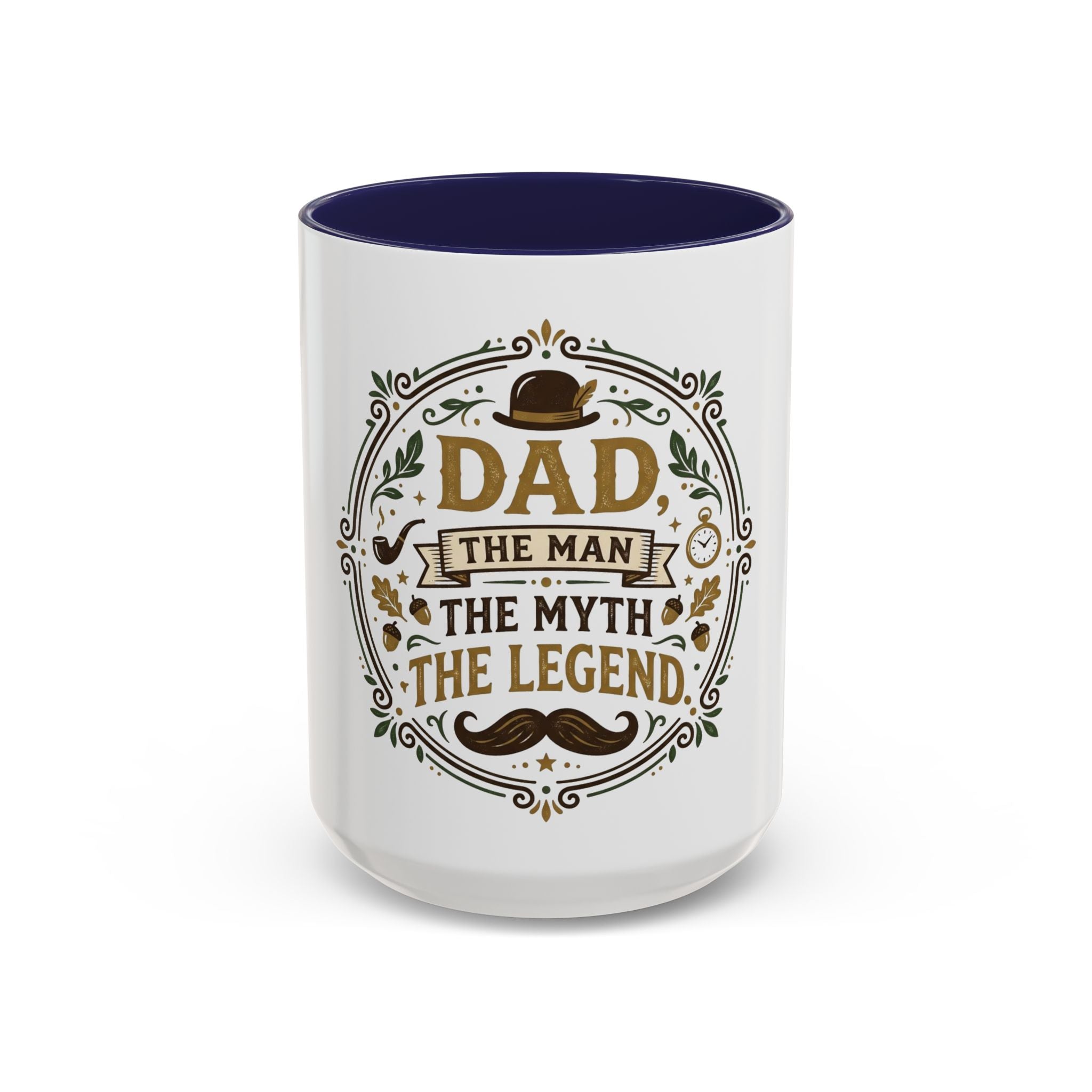 Dad The Man The Myth The Legend Accent Coffee Mug — Father's Day Gift (11oz & 15oz)