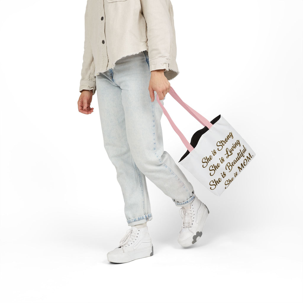 Canvas Tote Bag, 5-Color Straps, Inspirational Mom Quote Tote Bag, Mother's Day Tote Bag, Mother's Day Gift Tote Bay, Personalized Tote Bag, Personalized Gift