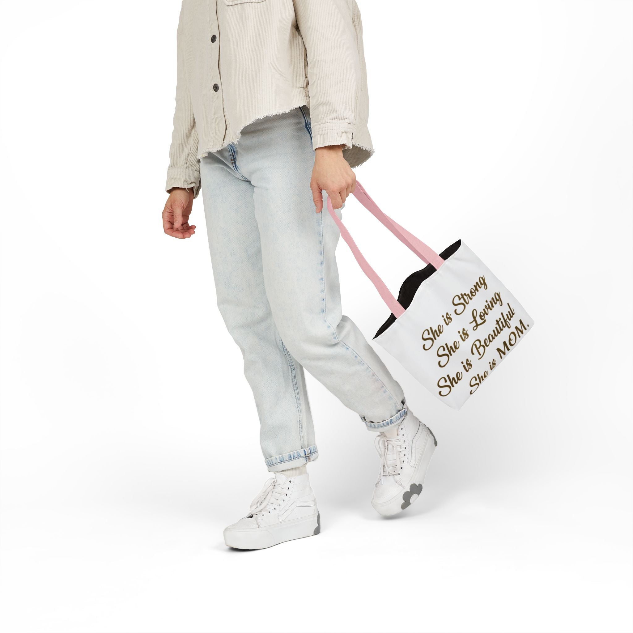 Canvas Tote Bag, 5-Color Straps, Inspirational Mom Quote Tote Bag, Mother's Day Tote Bag, Mother's Day Gift Tote Bay, Personalized Tote Bag, Personalized Gift